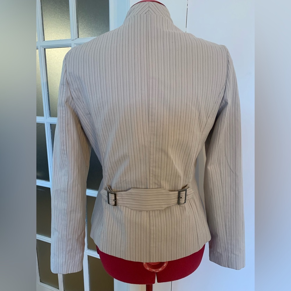 Vintage Cotton Striped Button Up Light Grey Blazer by Jessica - Picture 3 of 5